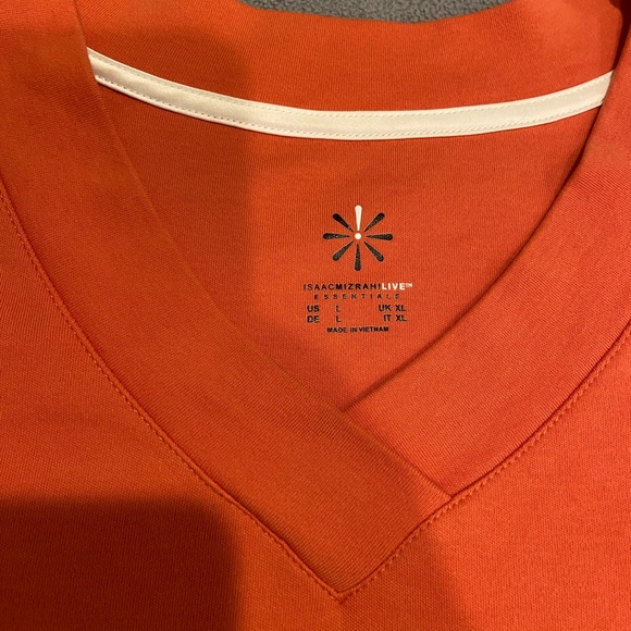 Isaac Mizrahi Live Essentials Orange Tangerine Long Sleeve Cotton - Large - Picture 5 of 10
